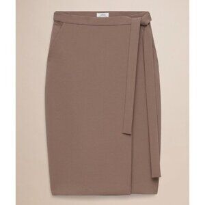 Aritzia Wilfred Bonneton Wrap Skirt Mocha Tan Brown Size Small